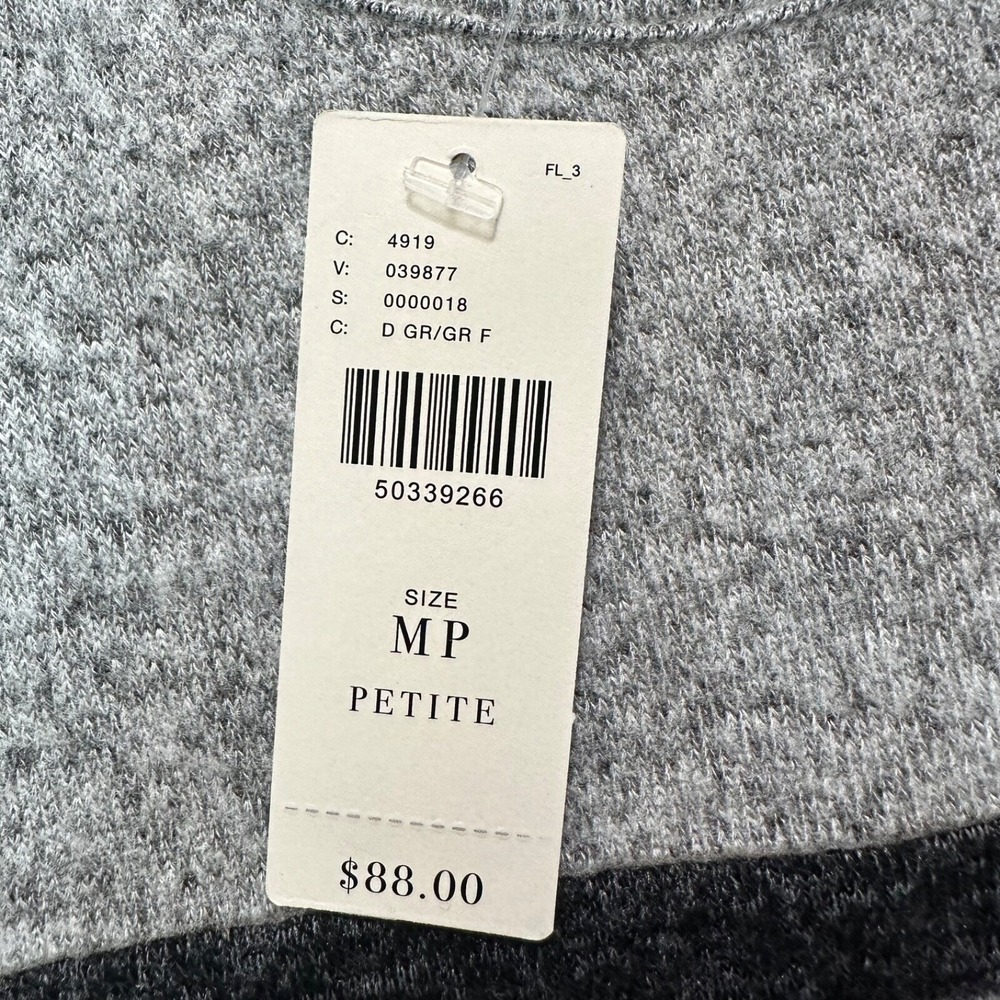 Ella Mara Gray Striped Knit Dress M Petite Minimalist Quiet Luxury Soft Girl - Picture 5 of 10
